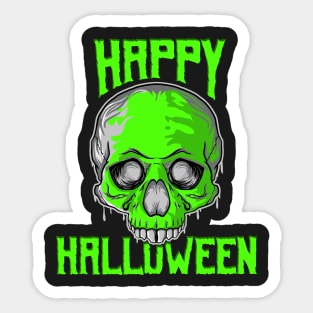 Death Skeleton Skull Happy Halloween design Sticker